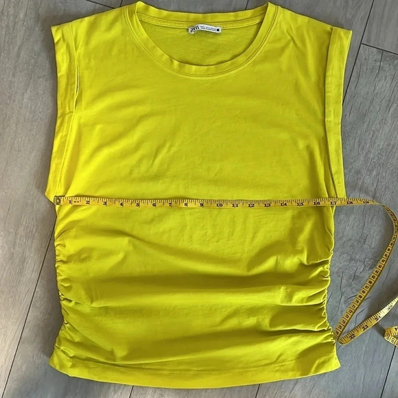 Cotton Sleeveless Top Side Ruching, Size L - Picture 8 of 8